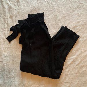 A NEW DAY - Black Paper Bag Tie Pants: Size 4